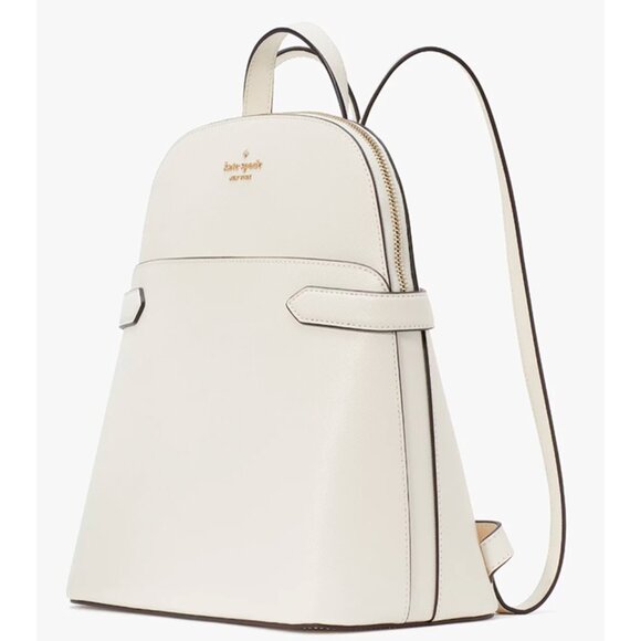 S Kate Spade Staci Dome Backpack Ivory White Leather Bag KG021 NWT Meringue $359 main image 6
